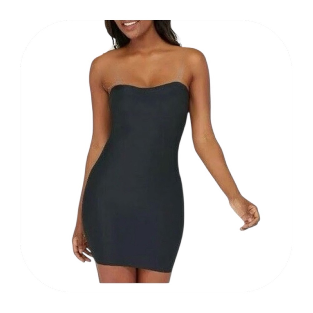 Assets by Spanx L black strapless convertible shapewear dress